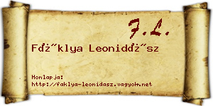 Fáklya Leonidász névjegykártya
